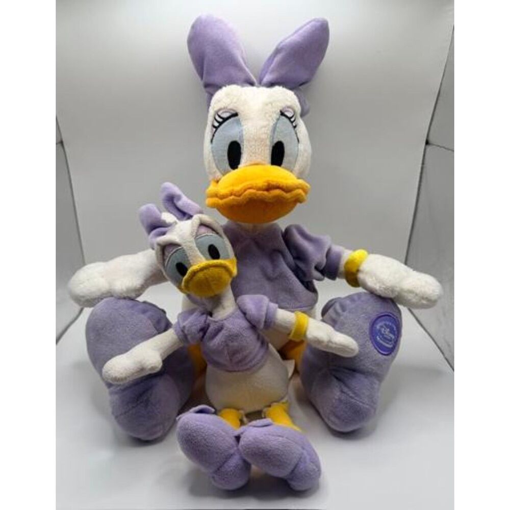 Disney Store Daisy Duck Plush Lot of 2 Large 16" and 9" Lavender